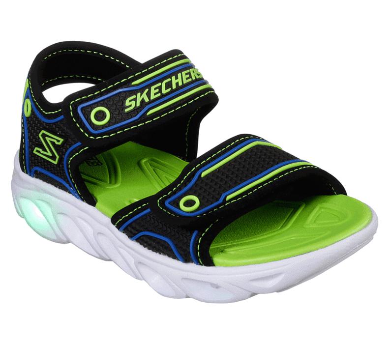 Skechers Hypno-Flash 3.0 - Boys Sandals Black/Light Green [AU-WX3044]